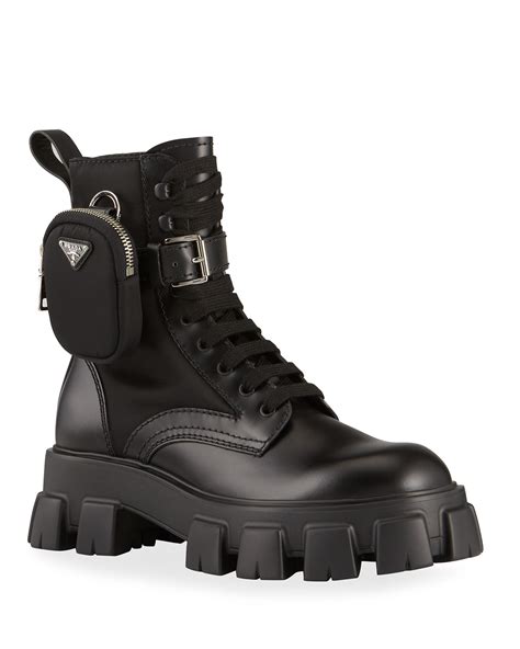 prada military boots men|Prada combat boots with pouches.